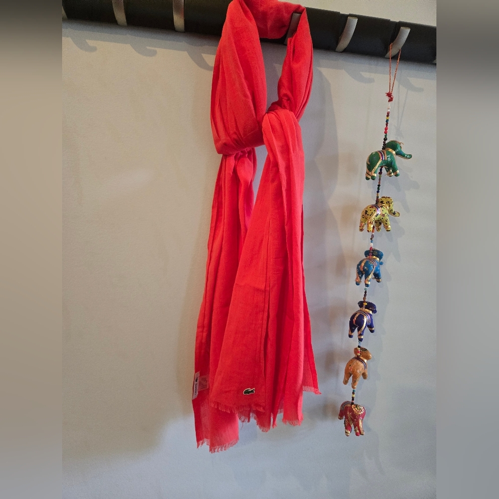 Lacoste Women's Vibrant Red Scarf